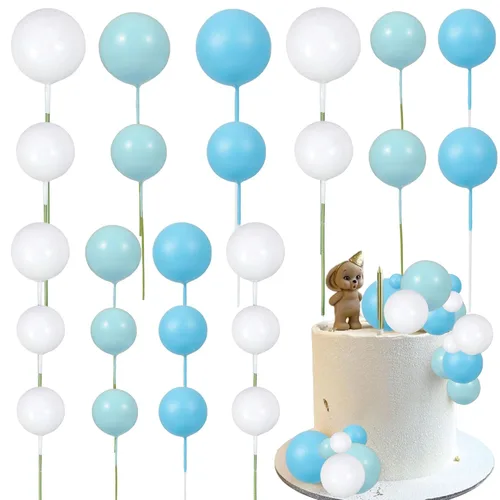 Miniatura 56 de Gyufise 30 Piezas Bolas Topper para Pastel DIY Insertables para Pastel Palillos de Bolas para Pastel Topper para Cupcakes para Fiesta de Cumpleaños