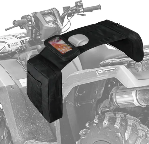 Miniatura 2 de MYDAYS Bolsa de sillín para ATV, tanque de carga, bolsa de teléfono, equipaje de almacenamiento para ATV, UTV, motos de nieve y motocicleta (negro 1)