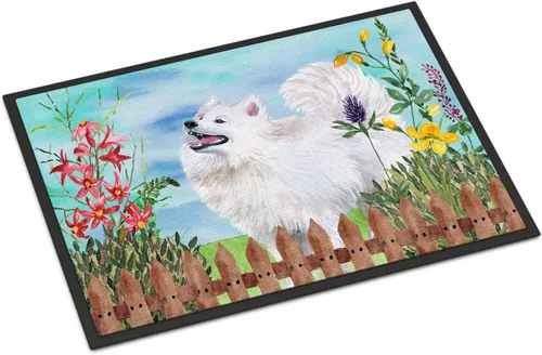 Miniatura 51 de Caroline's Treasures CK1311MAT Cavalier Spaniel Poinsettas - Felpudo de 18 x 27 pulgadas, tapete para puerta delantera, interior y exterior