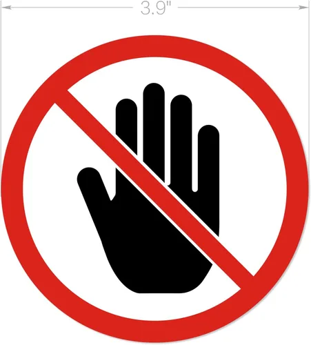 Miniatura 3 de dealzEpic - Adhesivo con texto en inglés "Do Not Touch" - Adhesivo de vinilo redondo autoadhesivo para despegar y pegar - 3.9 in de diámetro No