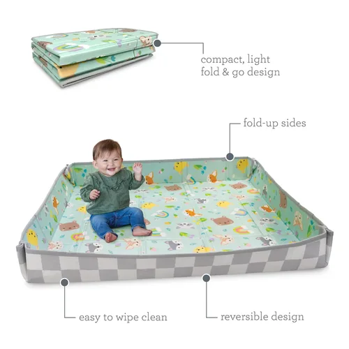 Miniatura 6 de Infantino Alfombra de Espuma Suave Plegable, Alfombra de Juego para Bebés para Tiempo de Barriga y Juego en el Piso, Liviana, Fácil de Almacenar