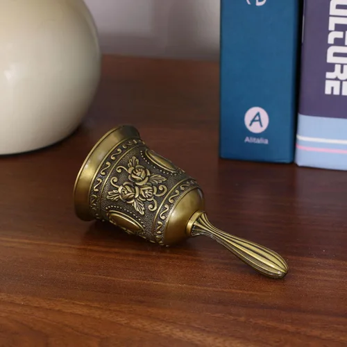 Miniatura 7 de Campana de llamada de latón súper fuerte para sonar en boda, campanas de mano para personas mayores, campanas de noche para profesores, campanas