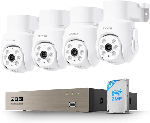 Miniatura 10 de ZOSI Paquete de 2 cámaras de seguridad HD 1080P de 2.0 MP, visión nocturna de 80 pies, cámaras domo CCTV para interiores y exteriores, para sistema