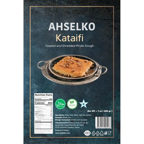 Miniatura 2 de Ahselko Kataifi - Masa filo rallada de 7.05 oz (7 onzas) – Hilos de pastelería Kadayif tostados para relleno de chocolate Kunafa, Baklava y Dubai