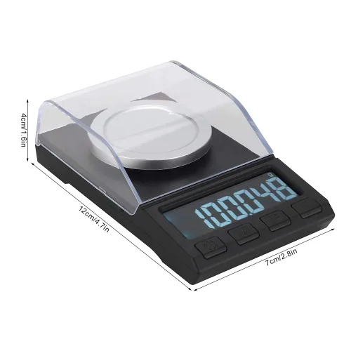 Miniatura 3 de Báscula digital de joyería, 3.53 oz/0.001 G LCD, mini báscula electrónica de joyería en quilates, equilibrio de laboratorio, oro, plata, diamante