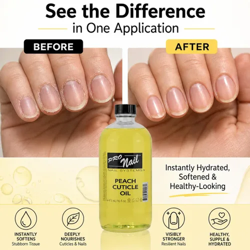 Miniatura 6 de PRONAIL - Aceite revitalizante de cutículas para uñas, melocotón, 16 onzas, fuerza profesional, pedicura y manicura, hidrata y fortalece uñas