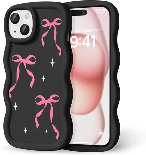 Miniatura 156 de Compatible con iPhone SE/8/7 Funda para Mujeres y Niñas, Marco Ondulado Rizado con Patrón Lindo, Estética Delgada Suave Silicona TPU Parachoques