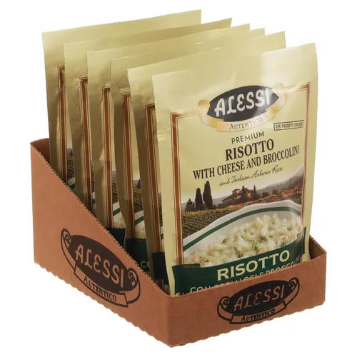 Miniatura 4 de Alessi Autentico, Risotto sazonado premium, arroz arborio italiano, fácil de preparar, 6.5 onzas (queso y brócolini, paquete de 6)