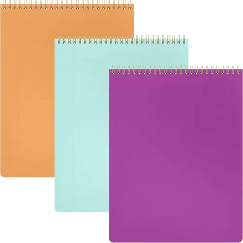 Miniatura 10 de PAPERAGE Cuaderno en espiral con tapa superior, paquete de 3, bloc de notas a rayas, (Gris claro/Azul marino/Verde salvia), 70 hojas (140 páginas)