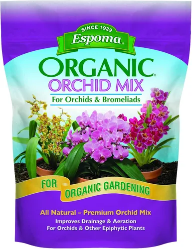 Mezcla para macetas, tierra natural y orgánica de primera calidad para orquídeas y bromelias, 4 cuartos de galón, paquete de 2 unidades