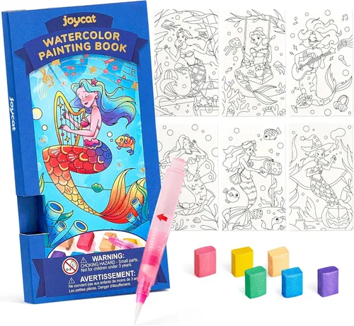 Miniatura 16 de JoyCat Paquete de 2 libros de pintura de bolsillo con agua para colorear para niños, juego de juguetes de actividades de arte y manualidades, kit