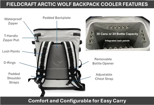 Miniatura 5 de Hypalon - Mochila térmica térmica con aislamiento de TPU a prueba de fugas, impermeable, Arctic Wolf por Fieldcraft para viajes, deportes, playa