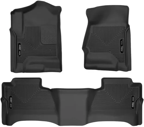 Husky Liners Weatherbeater Alfombrillas de piso | Compatible con Chevrolet Silverado y GMC Sierra 1500 Crew Cab 2014 - 2018; 15-19 Silverado/Sierra