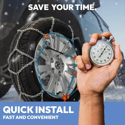 Miniatura 6 de Cadenas de nieve para automóvil, SUV, camión y camioneta, cadenas de neumáticos de emergencia universales, compatibles con ancho de neumático 180