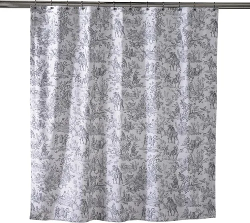 Miniatura 21 de Maison d' Hermine Cortina de ducha 100% algodón, un panel, 70 x 72 pulgadas, cortinas de ducha de tela lavable para baño, fácil de colgar con 12