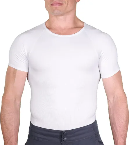 Miniatura 5 de Esteem Apparel Camiseta de compresión para hombre, adelgazante, para el pecho, chaleco para abdominales