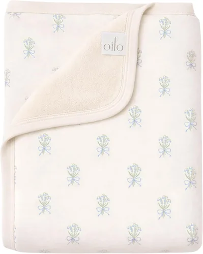 Miniatura 8 de Oilo Manta de bebé de oso, manta de bebé de oso de peluche con respaldo de felpa suave y estampado de jersey de algodón orgánico, doble capa