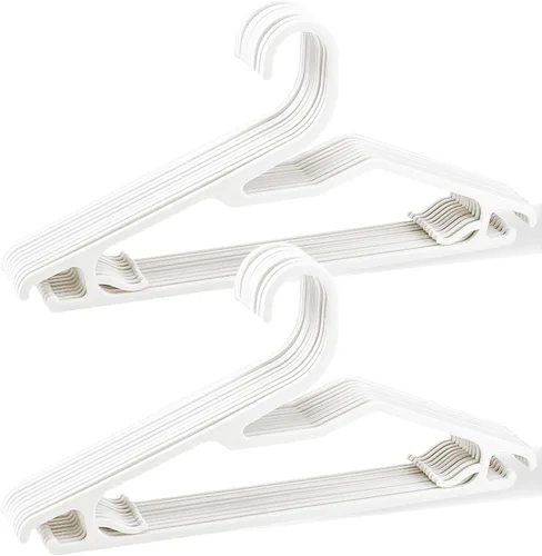 Miniatura 13 de VSV stoage Perchas transparentes de 16 pulgadas, paquete de 40 perchas de plástico para armario de adultos, perchas delgadas brillantes con gancho