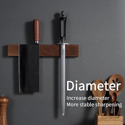 Miniatura 4 de Afiladores profesionales de acero para afilar cuchillos de 12 pulgadas, varilla de afilado de alto carbono, líneas finas, alta dureza, afilado de 10