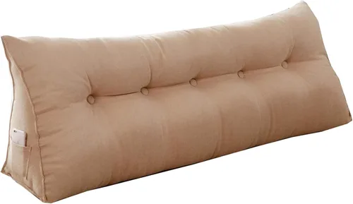 Miniatura 14 de Almohada de cuña para pared de cama, cabecera de almohada de respaldo de cama, almohada de lectura triangular grande, con funda extraíble