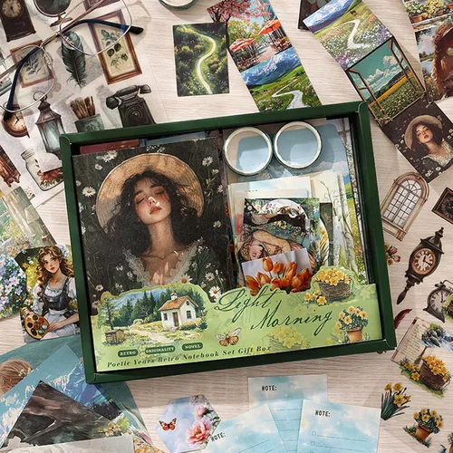 Kit de suministros para álbumes de recortes, kit de álbumes de recortes estéticos de personas vintage, suministros de diario basura con papel de