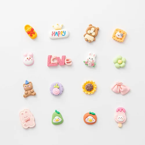 Miniatura 7 de Juego de dijes de dibujos animados de slime – Lote mixto surtido de dijes kawaii de resina plana para hacer manualidades, decoraciones, álbumes