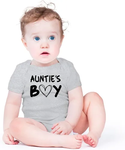 Miniatura 2 de AW Fashions Auntie's Boy - Body para bebé, divertido y lindo traje para bebé, adorable mameluco para recién nacido Gris (Sports Grey)