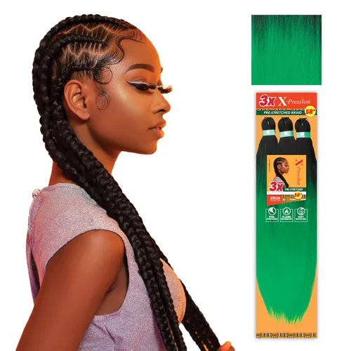 Miniatura 39 de Sensationnel X-Pression - Trenzas prestiradas, 3 unidades, 58 pulgadas, paquete de 1 unidad, 1B