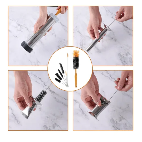 Miniatura 6 de MogaMax Kit de pistola de cecina de gran capacidad y cañón de acero inoxidable, máquina de carne de res y ciervos con 6 boquillas, 7 cepillos