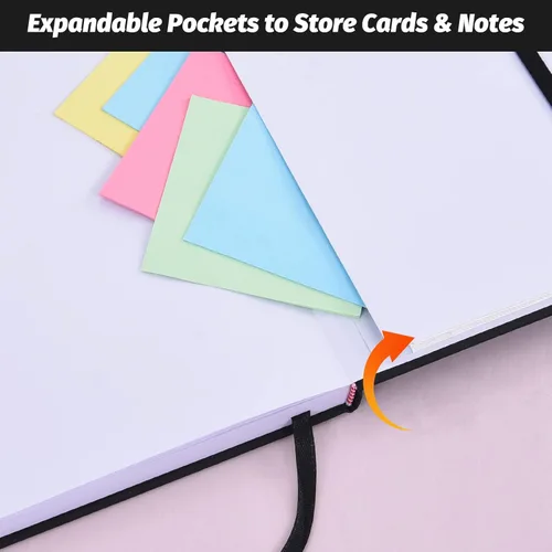Miniatura 5 de SUIN Cuadernos de diario de tapa dura, cuadernos de diario rayados A5 para escribir de 200 páginas, 8.2 x 5.5 pulgadas, cuadernos clásicos rayados