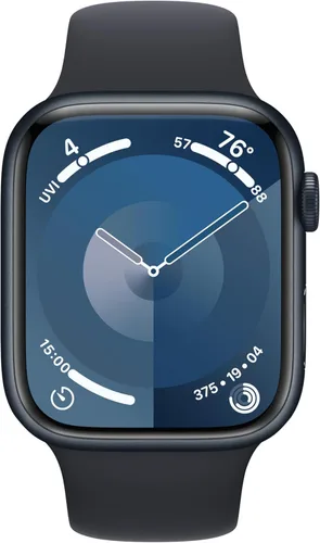 Miniatura 2 de Apple Reloj inteligente de la serie 9 [GPS 1.772 in] con caja de aluminio medianoche con correa deportiva de medianoche M/L. rastreador de fitness