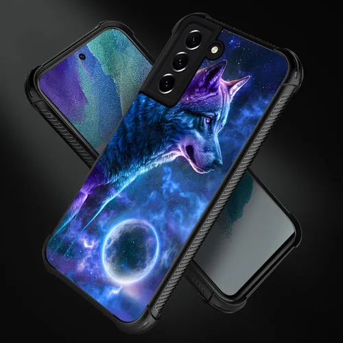 Miniatura 124 de CARLOCA Funda compatible con Samsung Galaxy S22 Ultra, diseño gráfico de Star Howling Wolfs Samsung Galaxy S22 Ultra, diseño gráfico, a prueba