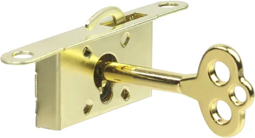Miniatura 4 de T Tulead Mini cerraduras de caja de madera con cerradura de caja de joyería, cerradura de ojo de cerradura dorada, cerraduras para muebles, juego