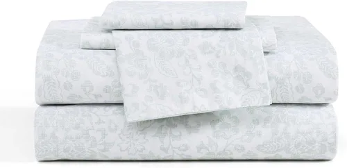 Miniatura 7 de Stone Cottage - Juego de sábanas, ropa de cama de percal de algodón crujiente y transpirable con funda de almohada a juego, 200 hilos, bolsillo