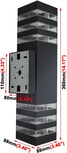 Miniatura 2 de 14W LED al aire libre impermeable montado en la pared luz E27 bombilla arriba/abajo lámpara accesorio blanco puro Color de la fuente de luz: blanco