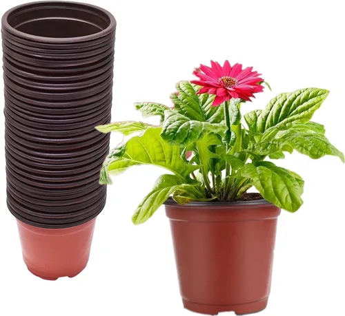Miniatura 10 de 100 macetas de plástico para vivero, macetas de plástico reutilizables para suculentas, plántulas, esquejes, trasplante, plántulas con agujeros