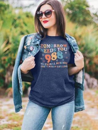 Miniatura 2 de FASHGL Mental Health Matters - Camiseta para mujer 988 para prevención del suicidio, camiseta divertida para terapeuta y psicólogo