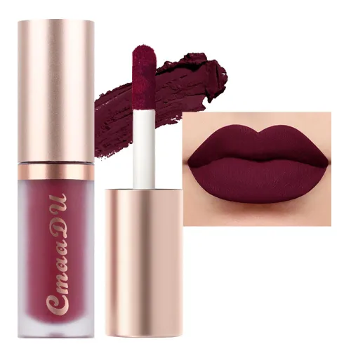 Miniatura 12 de evpct 1 Pieza Lápiz Labial Líquido Mate Malva Brillo Labial Conjunto Brillante para Mujeres Negras 24 Horas Rosa Lápiz Labial Sedoso Terciopelo