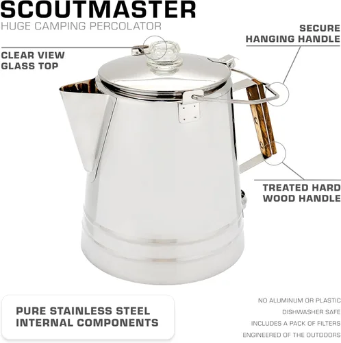 Miniatura 2 de COLETTI Scoutmaster Coffee Percolator Camping — La mejor cafetera para acampar [24 tazas]