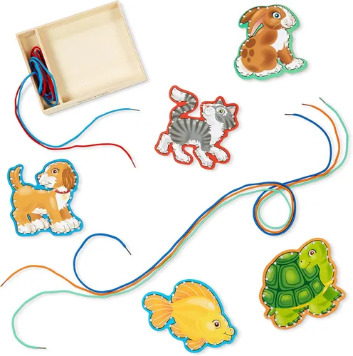 Melissa & Doug, mascotas para atar y seguir, Multicolor