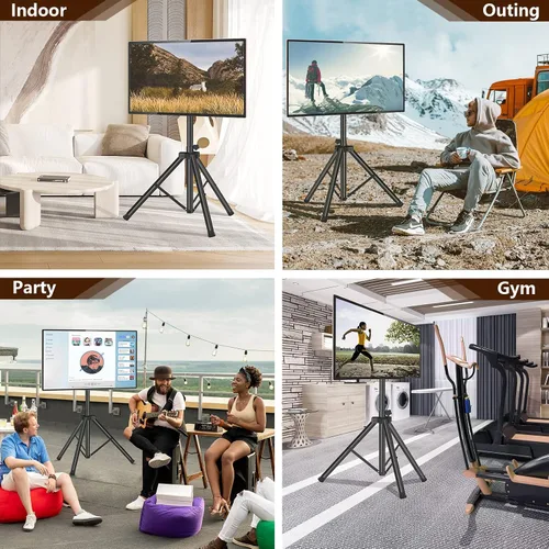Miniatura 3 de Soporte de TV trípode para televisores de pantalla plana de 23 a 75 pulgadas / curvos de hasta 100 libras, soporte de TV para exteriores