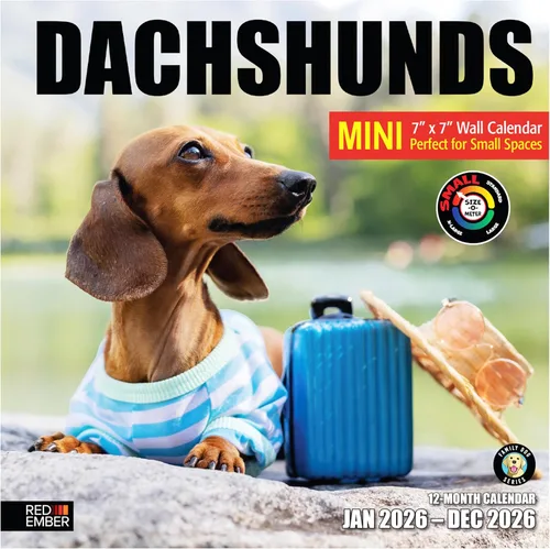 Miniatura 24 de RED EMBER Beagles - Calendario de pared 2025 de 12 meses, 12 x 24 pulgadas, abierto, papel grueso y resistente, para regalo, calendario 2025