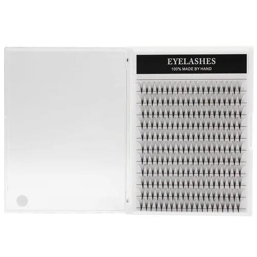 Miniatura 7 de 220 extensiones de pestañas postizas de volumen de tallo largo 14D con abanico ancho, base fina, pestañas postizas individuales largas naturales