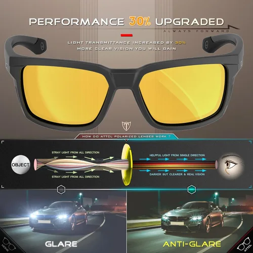 Miniatura 4 de ATTCL Gafas de sol deportivas polarizadas para hombre con protección UV400 para conducir, pescar y actividades al aire libre Gafas de conducción