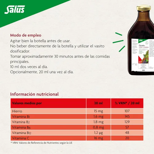 Miniatura 6 de Floradix hierro + hierbas extracto líquido fórmula 17 onzas