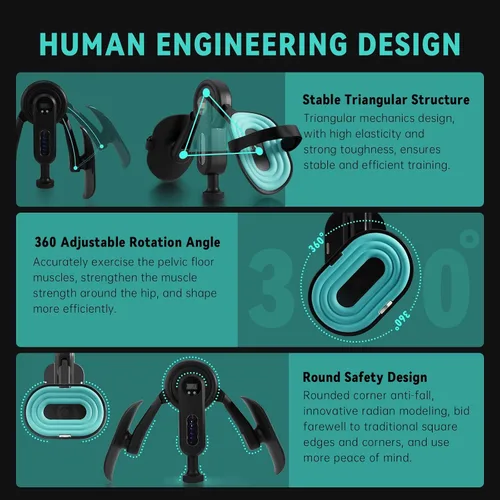 Miniatura 4 de Entrenador de muslos Kegel para hombres, dispositivos de ejercicio de suelo pélvico con correas de piernas, ejercitador interno de muslos de 360°