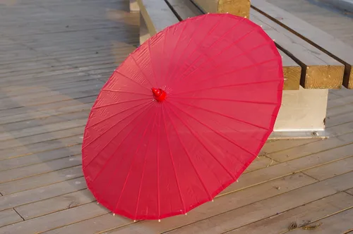Miniatura 19 de Parasol de tela de bambú liso, ideal para recuerdos de fiesta de boda (fucsia)