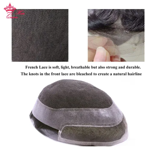 Miniatura 5 de Toupee - Peluca de encaje frontal y mono para hombre, prótesis de cabello masculino duradero, peluca tipo tupé para hombres, unidad de sistema