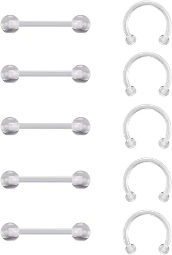 Miniatura 8 de Anillos de pezón de plástico transparente de 0.49 oz y 0.56 oz para cirugía, embarazo embarazada, destete de maternidad, joyería de piercing