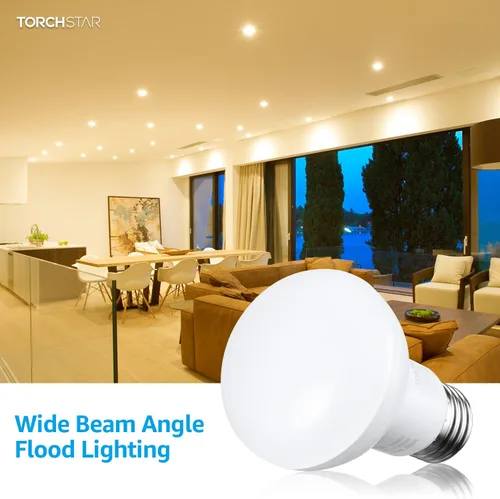 Miniatura 4 de TORCHSTAR Paquete de 8 bombillas LED BR20, luz de inundación para interiores R20, regulable, 7.5 W (50 W equivalente), UL y Energy Star, 3000 K